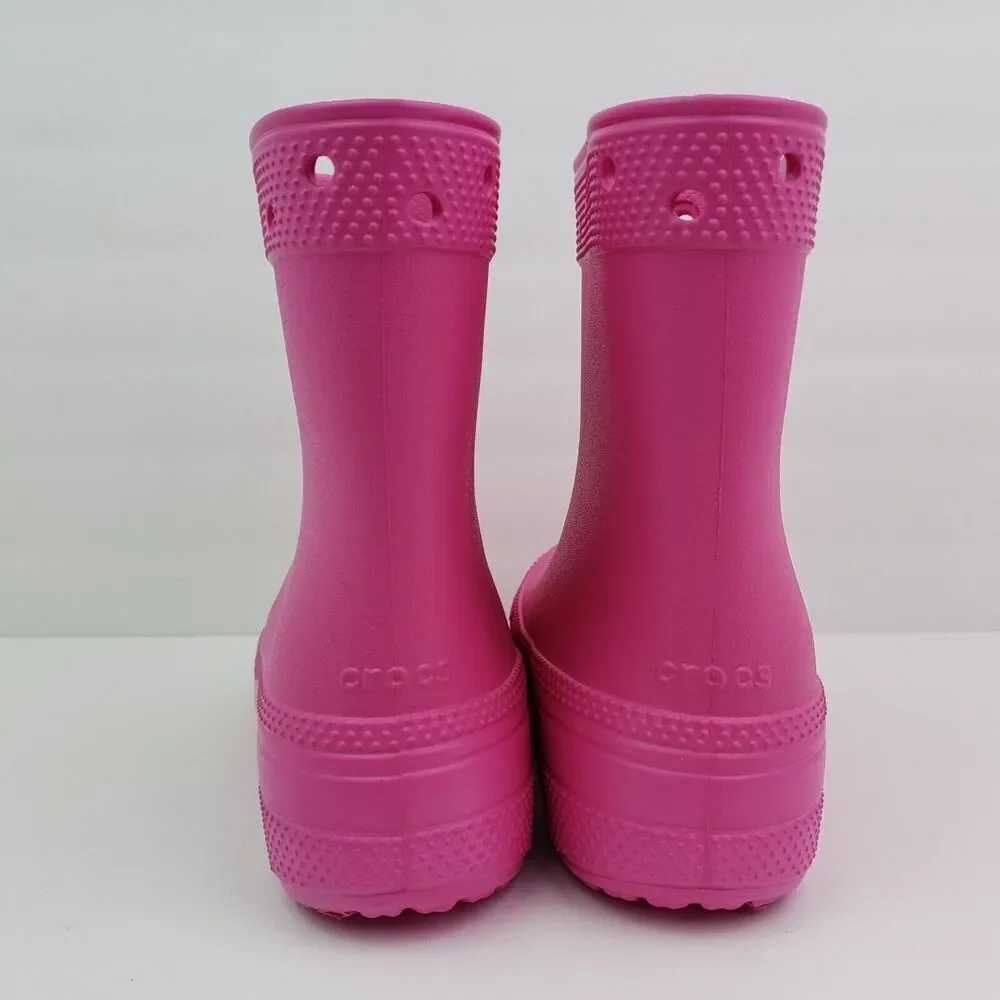 Crocs Classic Boot Girls Size 3Y Pink Pull On Comfort Boots Shoes 208544-6UB